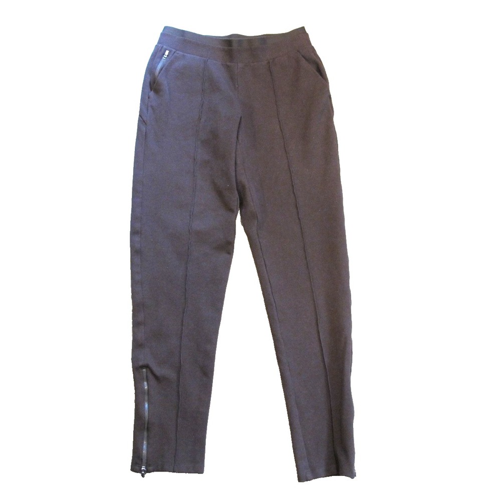 Athleta Venice Heathered Pintuck Pants Women's Size XST Brown Zipper Leg